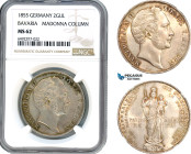 Germany, Bavaria, Maximilian II, 2 Gulden 1855, Munich Mint, Silver, J. 84, Madonna Column, Amber toning! NGC MS62