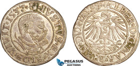 Germany, Pomerania-Prussia, Albert I, 1 Groschen 1537, Königsberg Mint, Silver (1.55 g) Kopicki 3778, Poland related, EF