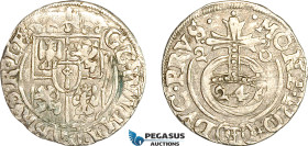 Germany, Prussia, Georg Wilhelm, 3 Pölker 1620 (1/24 Taler) Konigsberg Mint, Silver, Kop. 8721, Double struck, VF-EF