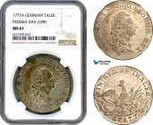 Germany, Prussia, Friedrich II (The Great) Taler 1777 A, Berlin Mint, Silver, Dav-2590, Nearly full Mint lustre, spotted toning! NGC MS61