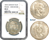 Germany, Prussia, Wilhelm IV, Taler 1859 A, Berlin Mint, Silver, AKS 78, A blast white coin with full Mint lustre! NGC MS63