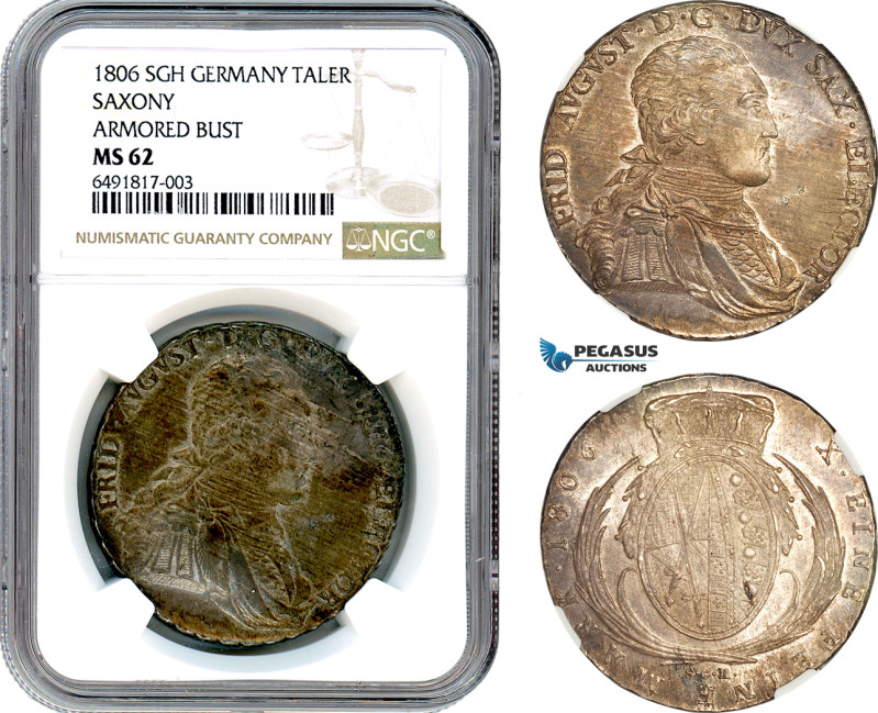 Germany, Saxony, Friedrich August III, Taler 1806 SGH, Dresden Mint, Silver, Dav...
