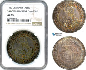 Germany, Saxony-Albertine, Moritz, Taler 1550, Eichel-Annaberg Mint, Silver, Dav-9787, Fantastic old multicolour toning! NGC AU55, Top Pop!