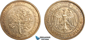 Germany, Weimar Republic, 5 Reichsmark 1932 A, Berlin Mint, Silver, J. 331, Oak Tree type, Amber toning! EF-UNC