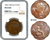 Great Britain, Victoria, Penny 1858, London Mint, W.W. on truncation, Spink 3948, A flashy coin! NGC MS64BN