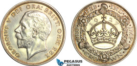 Great Britain, George V, "Wreath" Crown 1927, London Mint, Silver, Spink 4036, Brushed, Proof
