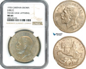 Great Britain, George V, "Jubilee" Crown 1935, London Mint, Silver, Spink 4048, Light grey toning! NGC MS64
