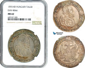 Hungary, Rudolph, Taler 1593 KB, Kremnitz Mint, Silver, Dav-8066, Colourful toning with much remaining Mint lustre, NGC MS62, Pop 2/2