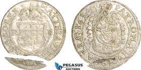 Hungary, Matthias II, Groschen 1614 NB, Nagybanya Mint, Silver, H. 1130, Broken, otherwise UNC