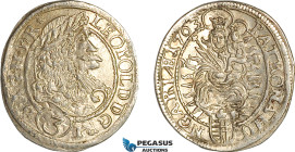 Hungary, Leopold I, 3 Kreuzer 1703 NB, Nagybanya Mint, Silver, H. 353, Much remaining lustre, EF