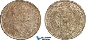 Hungary, Karl VI, Taler 1740 KB, Kremnitz Mint, Silver (28.79 g) Dav-1062, Old cabinet toning, Very lustrous! EF-UNC
