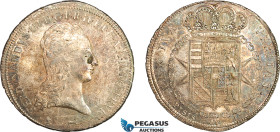 Italy, Tuscany, Ferdinand III, 10 Paoli (Francescone) 1799, Florence Mint, Silver, MIR 405/8, Violet/green toning! EF-UNC