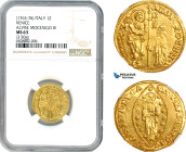 Italy, Venice, Alvise Mocenigo IV, Zecchino ND (1763-78) Gold, Pao. 13, Fr-1421, Full Mint lustre, NGC MS63