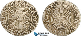 Latvia, Riga City, Carl XI of Sweden, 3 Pölker (1/24 Taler) 1669, Riga Mint, Silver (0.76g) KM# 69, VF