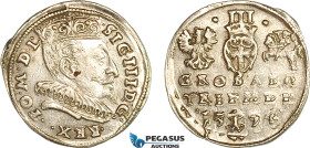 Lithuania, Sigismund III. of Poland, Trojak (3 Groschen) 1594, Vilnius Mint, Silver (2.44 g) Iger V.94.1b (R2), Very lustrous, EF