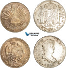 Mexico, Mixed lot of 8 Reales, 1818 Mo & 1888 Mo, VF & EF-UNC
