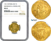 Netherlands, Groningen & Ommeland, 7 Gulden 1761, Golden Rider, Gold, KM# 60, Fr-245, Flashy lustre! NGC MS62