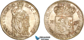 Netherlands, Holland, 10 Stuiver 1751, Amsterdam Mint, Silver, KM# 95.3, Light cleaning, champagne toning! UNC