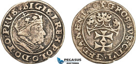 Poland, Danzig, Sigismund I, Groschen 1540, Danzig Mint, Silver (1.93 g) Kop. 7324, VF