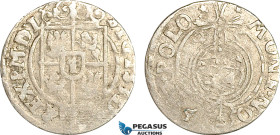 Poland, Sigismund III, Poltorak (1/24 Taler) 1625/5, Bydgoszcz (Bromberg) Mint, Silver (1.14 g) Kop. -- An interesting Mint error with an extra 5 digi...