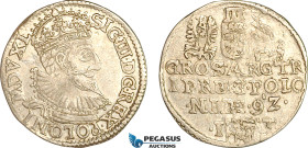 Poland, Sigismund III, Trojak (3 Groschen) 1592 IF, Olkusz Mint, Silver (2.39g) Iger O.92.6d (R1) VF-EF