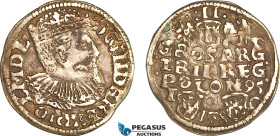 Poland, Sigismund III, Trojak (3 Groschen) 1595­ I/F­S/C, Bydgoszcz (Bromberg) Mint, Silver (2.19 g) Iger B.95.2d, Dark toning, VF