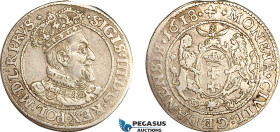 Poland, Danzig, Sigismund III, Ort (1/4 Taler) 1618 SB, Danzig Mint, Silver (5.76g) Kop. 7496, Light toning! VF