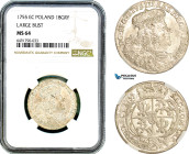 Poland, August III, Ort (18 Groschen) 1755 EC, Leipzig Mint, Silver, Kop. 2112, Fully lustrous! NGC MS64