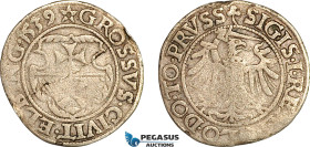 Poland related, Elbing, Sigismund I, Groschen 1539, Silver (1.61g) Kop. 7086, Sword in left claw of eagle! F-VF