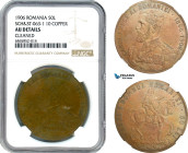 Romania, Carol I, Pattern 50 Lei 1906, Brussels Mint, Copper, Schäffer/Stambuliu 063.1-10, NGC AU Details, Rare!