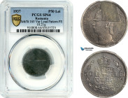 Romania, Carol II, Pattern 50 Lei 1937, Bucharest Mint, Lead (10.21g) Plain edge, coin rotation, Schäffer/Stambuliu 156, PCGS SP64, Rare!
