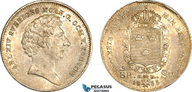 Sweden, Carl XIV Johan, 1/8 Riksdaler Specie 1848 CB, Stockholm Mint, Silver, KM# 626, Much remaining lustre! VF-EF