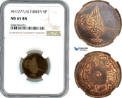 Turkey, Ottoman Empire, Abdülaziz, 5 Para AH1277//4, Kostantiniye Mint, KM# 699, NGC MS65BN, Top Pop! Single finest graded!