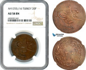 Turkey, Ottoman Empire, Abdülmecid, 20 Para AH1255//16, Kostantiniye Mint, KM# 670, NGC AU58BN