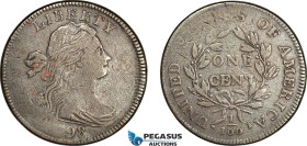 United States, Draped Bust 1 Cent 1798, Philadelphia Mint, KM# 22, aVF