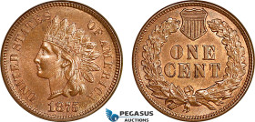 United States, Indian Head 1 Cent 1875, Philadelphia Mint, KM# 90a, Very lustrous! UNC