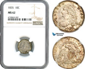 United States, Capped Bust Dime (10C) 1835, Philadelphia Mint, Silver, KM# 48, NGC MS62