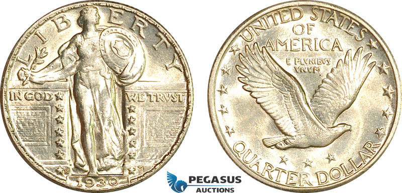 United States, Standing Liberty Quarter Dollar (25C) 1930 S, San Francisco Mint,...