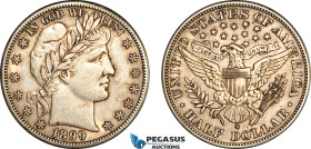 United States, Barber Half Dollar (50C) 1899 S, San Francisco Mint, Silver, KM# 116, Light toning! VF-EF