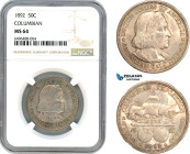 United States, Columbian Exposition Half Dollar (50 Cents) 1892, Philadelphia Mint, Silver, KM# 117, NGC MS64