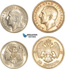 Yugoslavia, Alexander I, Lot 20 Dinara 1931 & 50 Dinara 1932, Belgrade Mint, Silver, KM# 11 & KM# 16