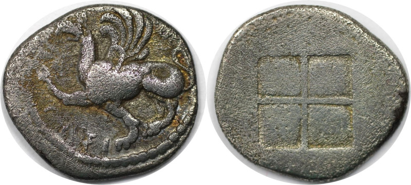 Griechische Münzen, THRACIA. ABDERA. Drachme nach 480 v. Chr.(?) Vs: Greif nach ...
