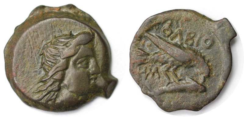 Griechische Münzen, BOSPORUS. Olbia. Bronze 260-250 v. Chr. (3,68 g. 19 mm). Seh...
