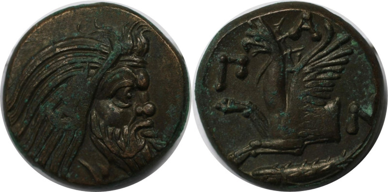 Griechische Münzen, BOSPORUS. Pantikapaion. AE 314-310 v. Chr. (7,03 g. 20 mm) V...
