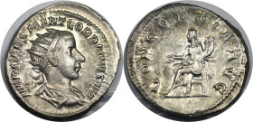 Römische Münzen, MÜNZEN DER RÖMISCHEN KAISERZEIT. Gordianus III. (238-244 n. Chr). Antoninianus. 4,54 g. 23,0 mm. Vs.: IMP CAES M ANT GORDIANVS AVG, B...