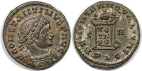Römische Münzen, MÜNZEN DER RÖMISCHEN KAISERZEIT. Constantinus I. (307-337 n. Chr). Follis 321 n. Chr., Lugdunum. (3.32 g. 18 mm) Vs.: CONSTANTINVS P ...
