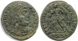 Römische Münzen, MÜNZEN DER RÖMISCHEN KAISERZEIT. Valens (364-378 n. Chr). Follis 367-375 n. Chr., Siscia. (2.71 g. 18 mm) Vs.: D N VALENS PF AVG, Dra...