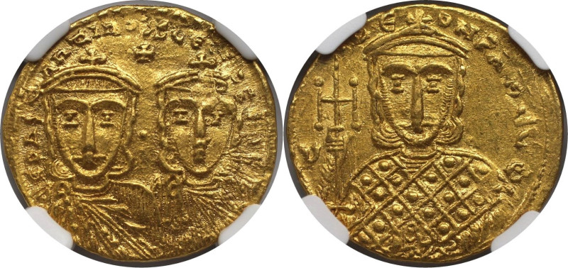 Byzantinische Münzen. Constantinus V., 751-775 n. Chr. und Leo IV. AV Solidus (4...