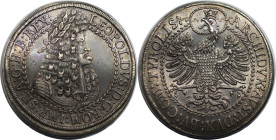 RDR – Habsburg – Österreich, RÖMISCH-DEUTSCHES REICH. Leopold I. (1657-1705). Doppeltaler ND, Hall. Silber. 57,0 g. Her. 574. Vorzüglich