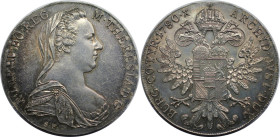 RDR – Habsburg – Österreich, RÖMISCH-DEUTSCHES REICH. Maria Theresia (1740-1780). Taler 1780 SF. Silber. Fast Stempelglanz. Kl.Kratzer. Patina